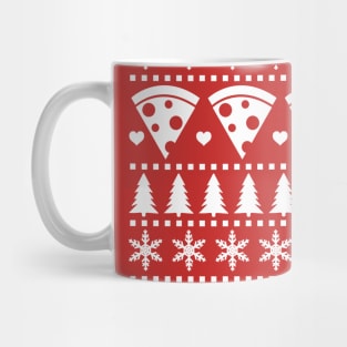 Pepperoni Pizza Ugly Christmas Jumper Pattern Mug